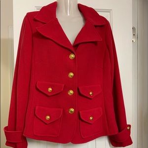 RED LONG SLEEVES JACKET . JOAN RIVERS . SIZE- M